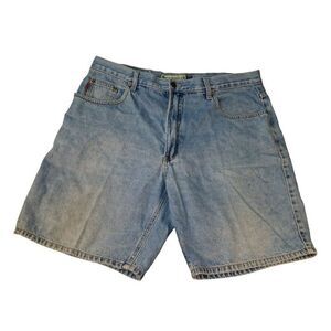 Vintage 90s Bugle Boy 750 Jean Shorts Men‎ Sz 38 W Blue Denim Summer Streetwear